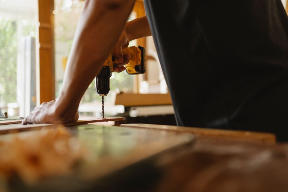 Carpenter installing custom wardrobe